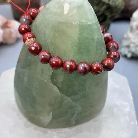Red Jasper Beaded Bracelet 9mm - Picture 3 of 4